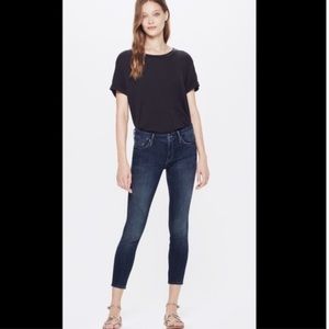 MOTHER Denim 26 The Looker Crop Double Take Pants
